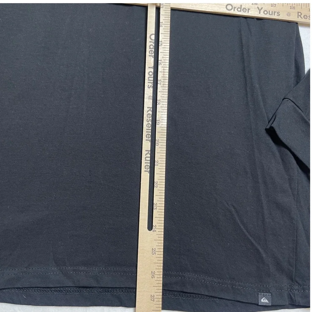 Quiksilver Mens Long Sleeve T Shirt Black Graphic Logo Cotton Surf Skate Size L - Picture 5 of 6